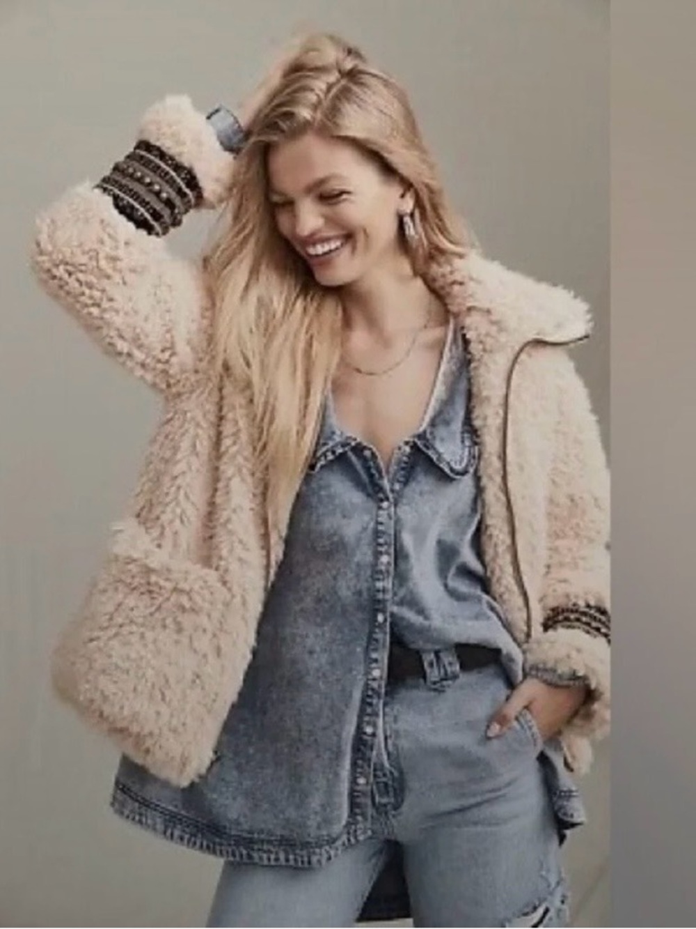 🌟NWT🌟 Free People Angelina Embellished Coat, Size M